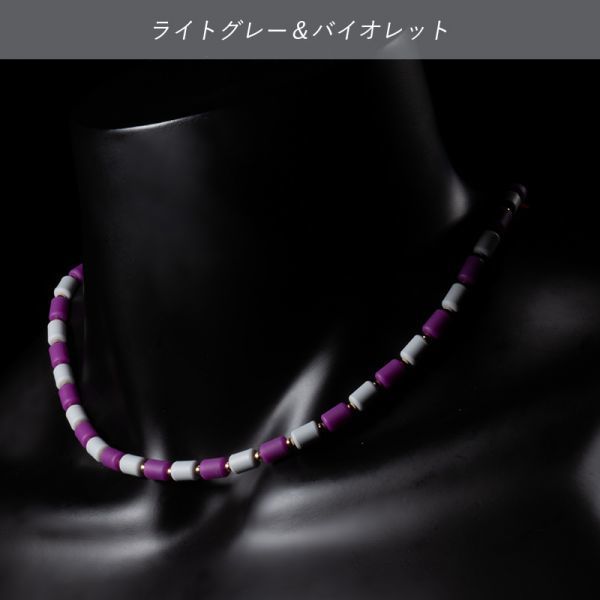 ★即決★クリオ インパルス ネックレス (ゴールドフィルドタイプ)ライトグレー&バイオレット Mサイズ 50cm拍卖