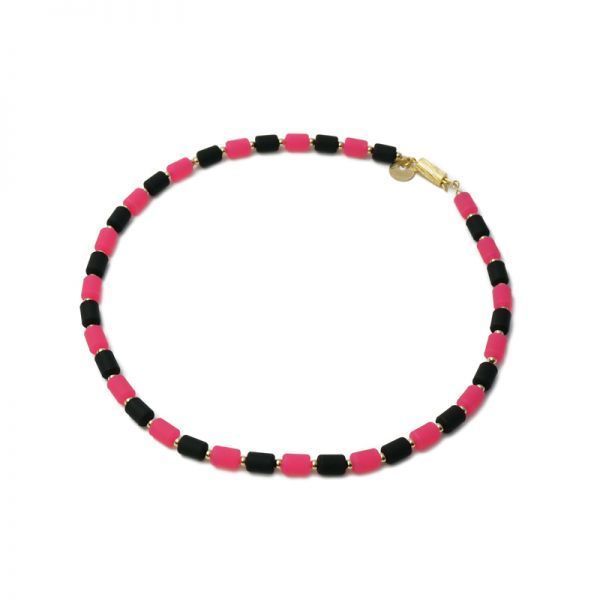 ★即決★クリオ インパルス ネックレス (ゴールドフィルドタイプ) ピンクレッド&ブラック Mサイズ 50cm拍卖