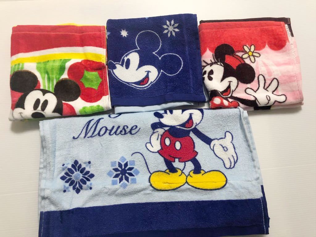 新品 ディズニー ミッキーマウス ハンドタオル3枚 フェイスタオル1枚 X3拍卖