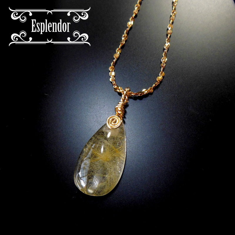 7.75カラット 雫のようなルチルクォーツペンダントC拍卖