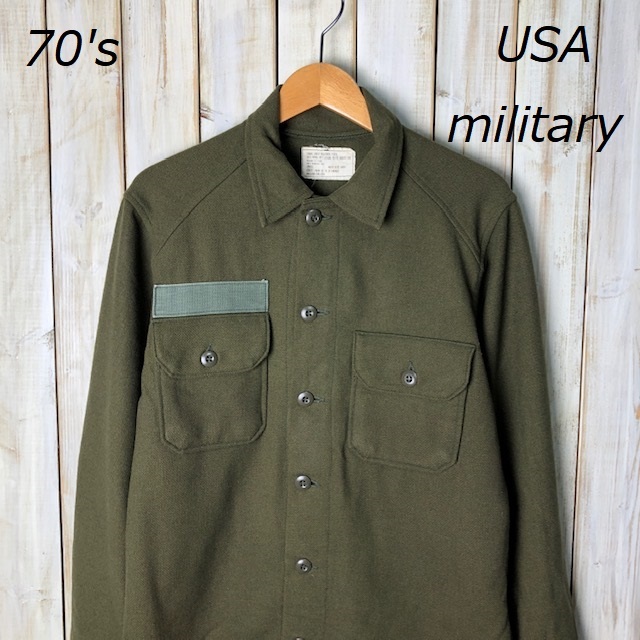 USA古着 米軍実物 70's(1978年)OG-108 フィールドウールシャツ SMALL ヴィンテージ USARMY 50's60's70's ミリタリー●66拍卖