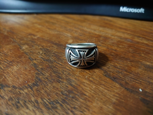 年代不明 シルバー925 テンプル騎士団 イギリス製 USサイズ10 20g アンティーク 英国 十字架 クロス 指輪 リング拍卖