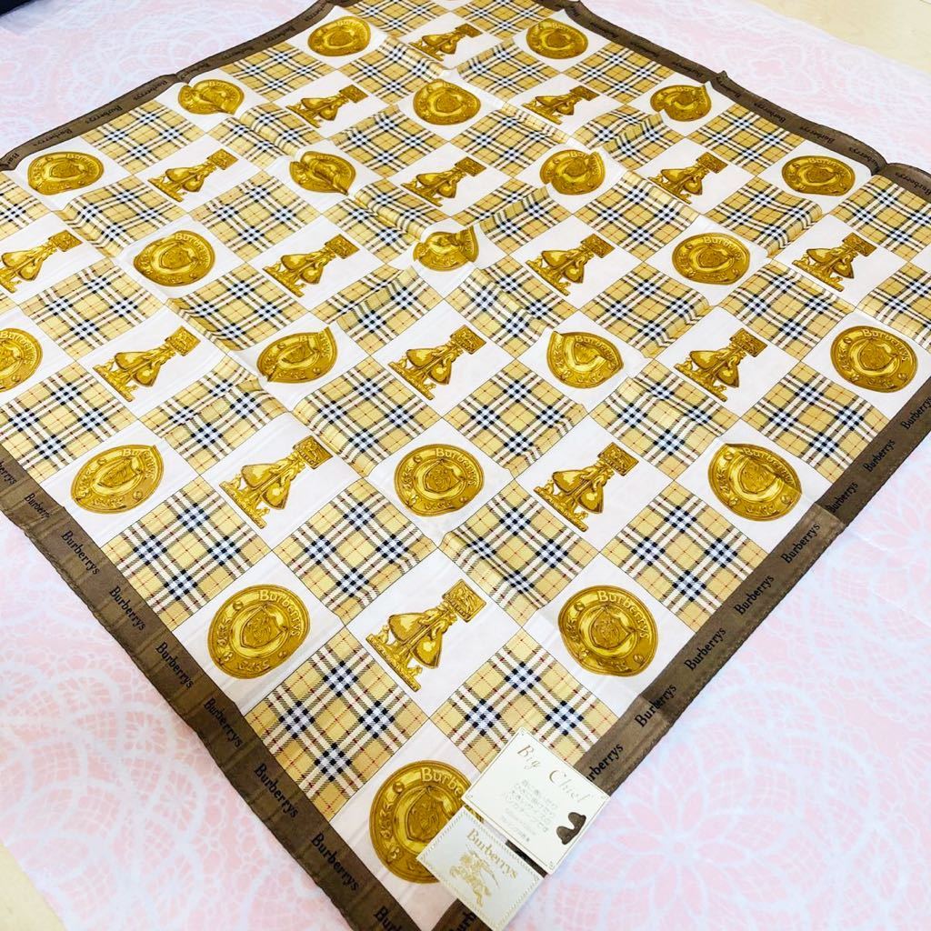 【人気柄】新品/BURBERRY/大判ハンカチ/正規品/スカーフ/未使用/即決あり/匿名発送/バーバリー/ホースマーク/ノバチェック/58/綿100% :8拍卖