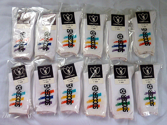 ★新品 未使用◆ジュニアソックス◆サッカー柄22~24Cmhi◆12足★1拍卖