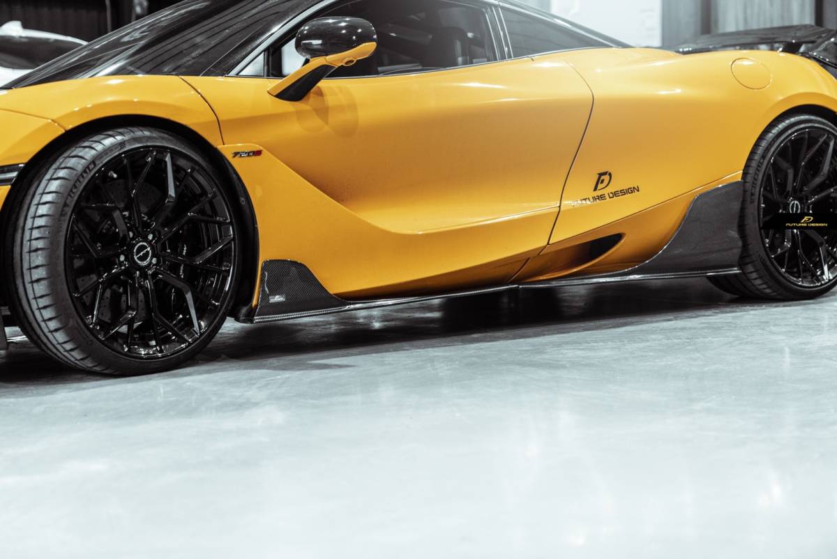 【FUTURE DESIGN】McLaren マクラーレン 720S サイドスカート 4点セット 本物Drycabon ドライカーボン カスタム エアロ パフォーマンス拍卖