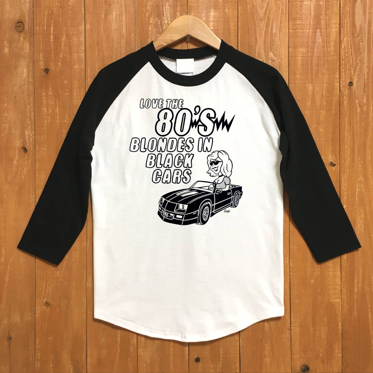 ■BLONDES ベースボールTシャツ■ Mサイズ(ブラック袖xブラック)シボレー CHEVROLET拍卖