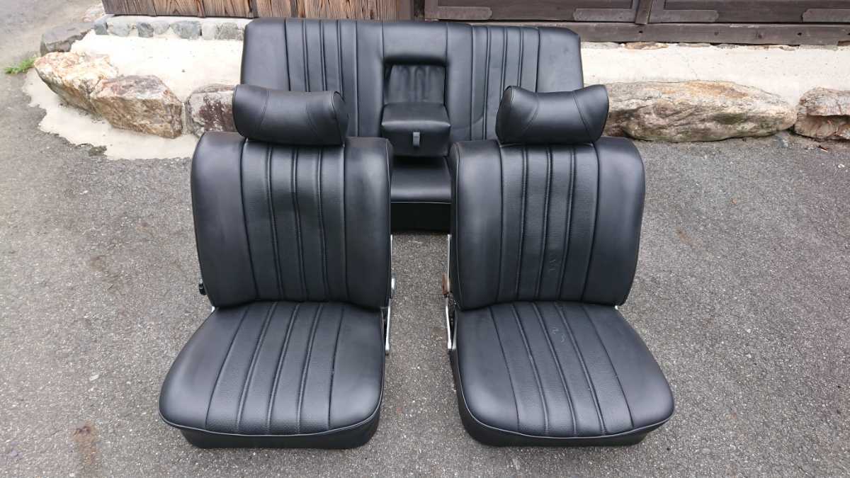 未使用 ベンツ w111 280SE 3.5 クーペ シート フロント リア セット 縦目 黒色 張り替え済み ブラック 下取り可能拍卖