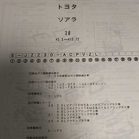 【パーツガイド】 トヨタ ソアラ (3#) H3.5~H12.12 2005年版 【絶版・希少】拍卖
