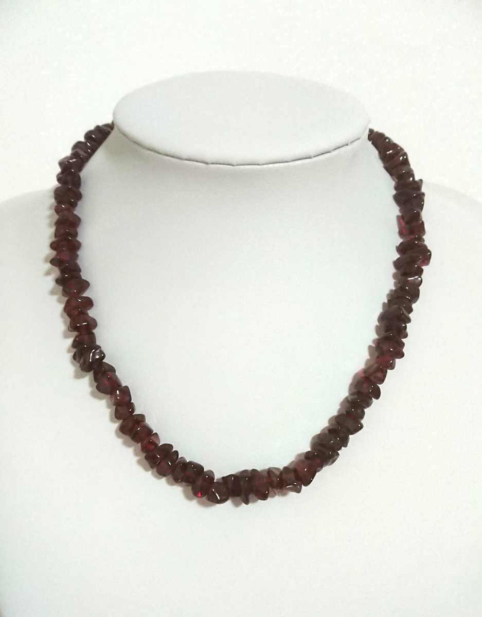 * ガーネット? 天然石 SILVER刻印 ネックレス * 拍卖