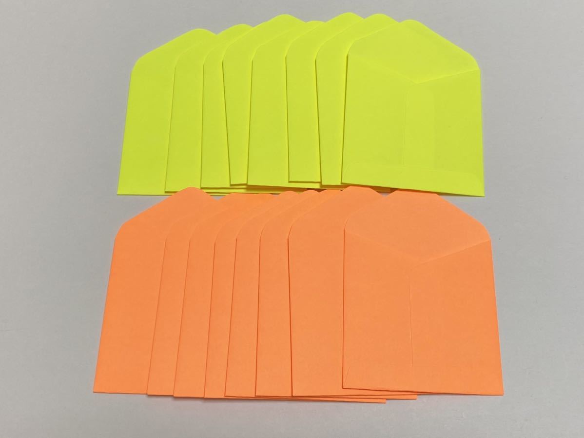 ハンドメイド★ポチ袋 お札二つ折りサイズ 画用紙 蛍光色 各8枚 16枚セット(893)拍卖