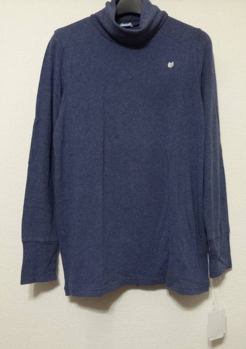 Lサイズ ツモリチサト☆ワコール新品ハイネック トップス プルオーバー 起毛 サイズL ネコ ワンポイント刺繍 KO タートルネック拍卖