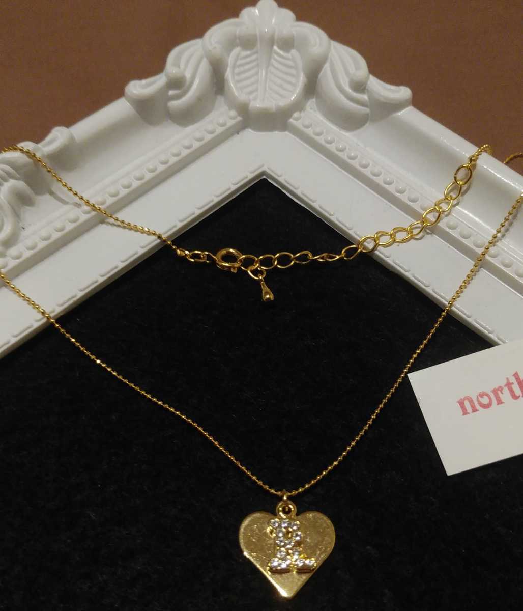 即決☆定価5145円☆ノースコーナー ゴールド ハート イニシャル パブェネックレス♪R拍卖