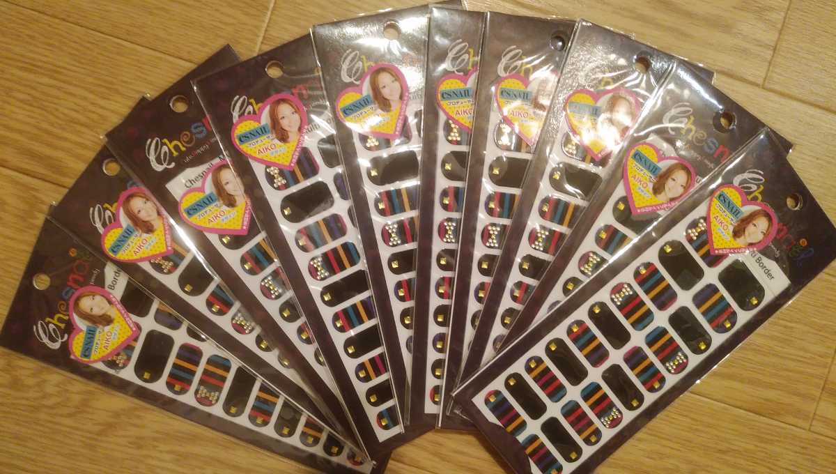 即決☆未使用☆10枚セット☆足の爪にも使える♪ チェスネイル chesnail AIKOデザイン マルチボーダー 定形外250円☆拍卖