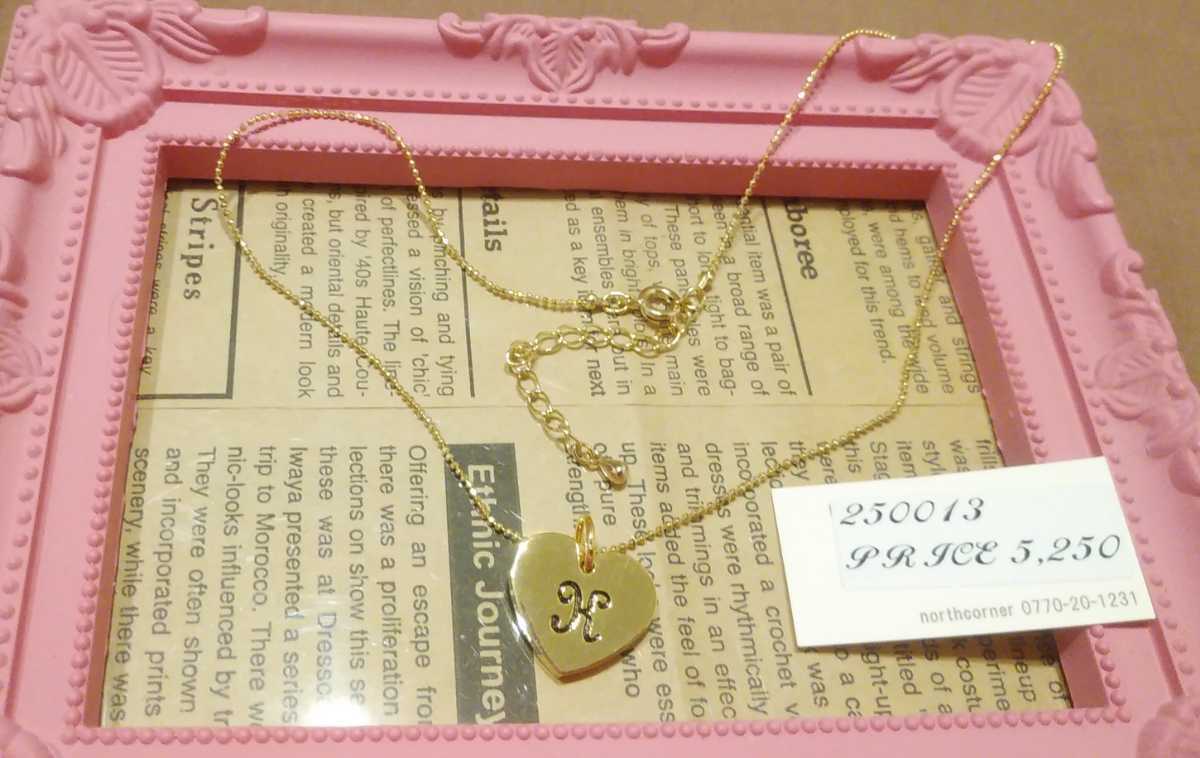 即決☆定価5250円☆ゴールドカラー ハートプレート イニシャルネックレス ♪ K拍卖