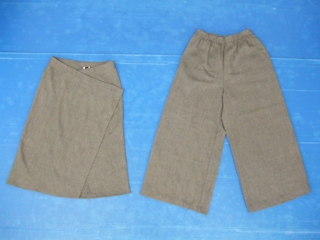 【お買得!】★ダー企画★セットアップ ショール&フレアパンツ グレー Fサイズ ウエスト総ゴム 日本製拍卖