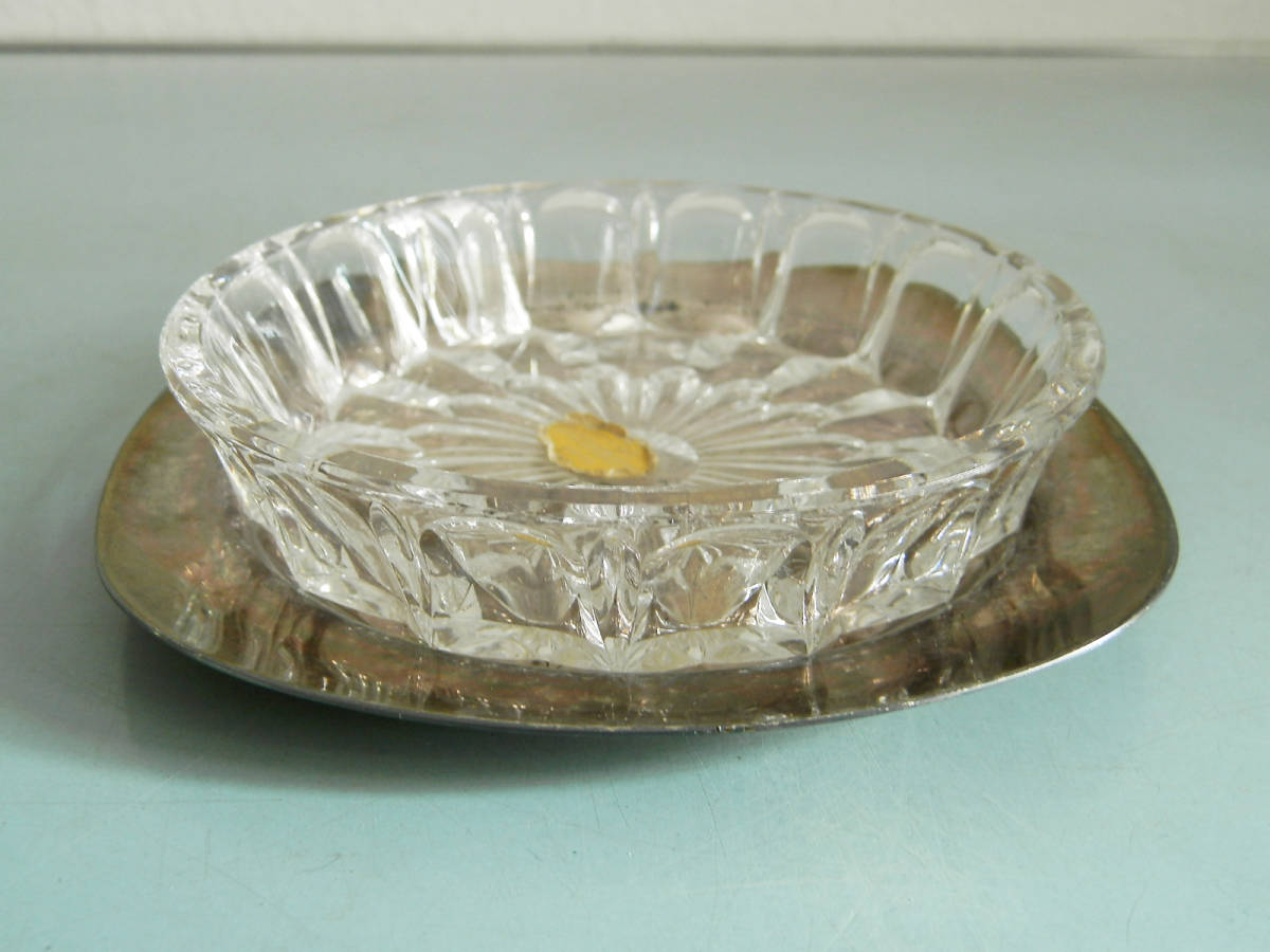 灰皿 トレイ WMF ドイツ クリスタルガラス アクセサリー置き レトロ ビンテージ拍卖