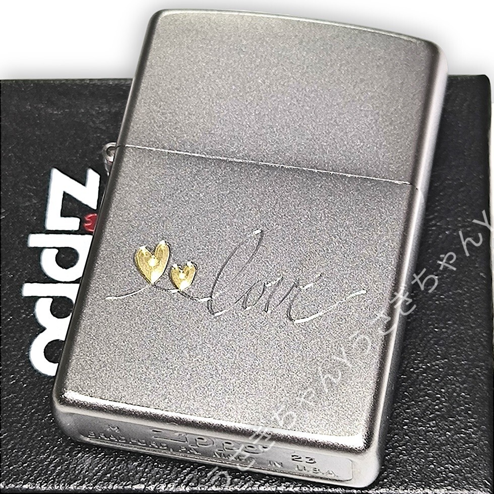 zippo☆Love デザイン☆シルバーダスト☆シンプル☆ジッポ ライター拍卖