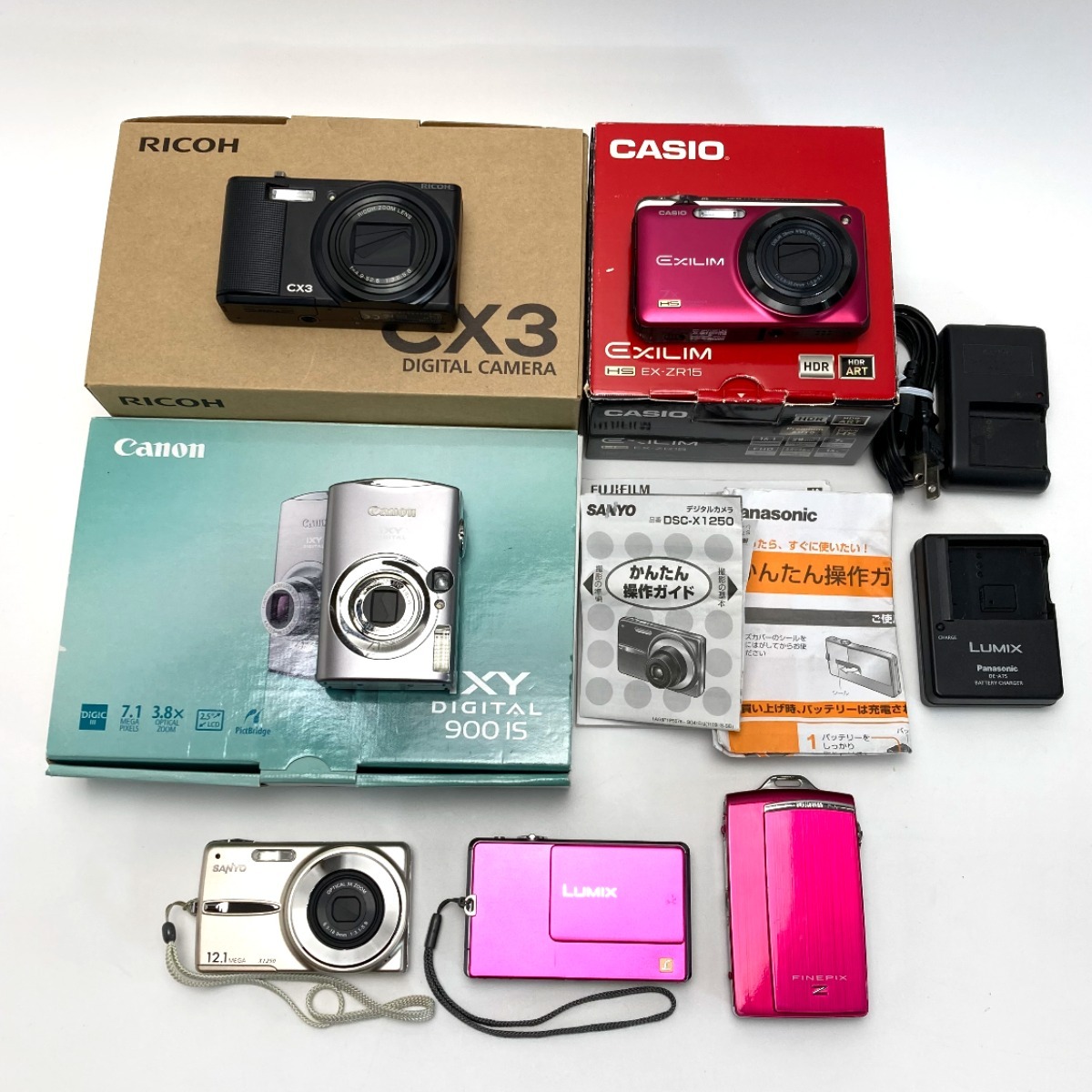 ☆☆【1円スタート】 コンパクトデジタルカメラ 6台まとめ CANON RICOH Panasonic 他 ジャンク 全体的に状態が悪い拍卖