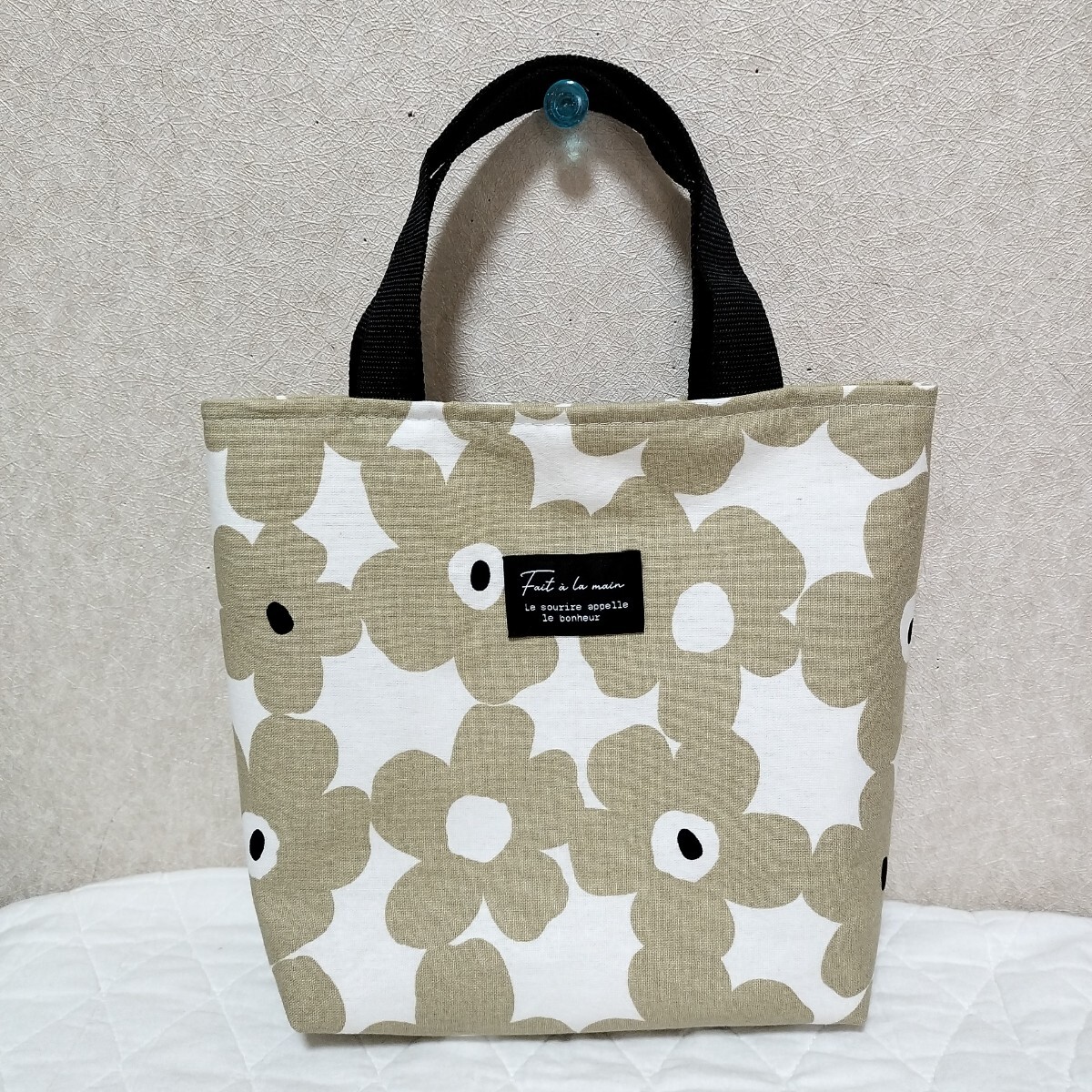 トートバッグ お散歩バッグ 花柄 ランチバッグ 手作りトートバッグ ハンドメイド handmade拍卖