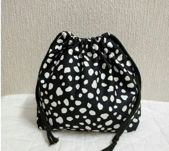 ダルメシアン柄 お弁当袋 給食袋 ハンドメイド 巾着袋 コップ袋 小物入れ アニマル柄拍卖