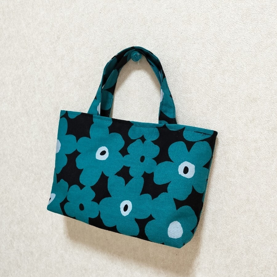 トートバッグ ランチバッグ ミニトートバック 花柄 手作りトートバッグ 小さめトートバッグ サブバッグ ハンドメイド拍卖