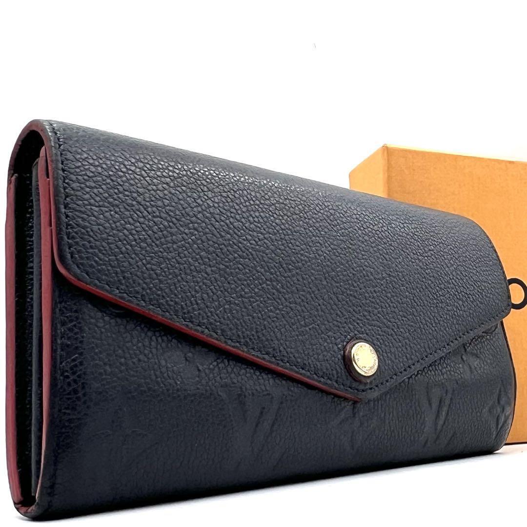 《美品》LOUIS VUITTON ルイヴィトン モノグラムアンプラント ポルトフォイユサラ 二つ折り長財布 マリーヌルージュ拍卖