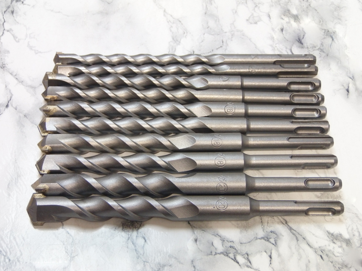 コンクリートドリル★刃径12~20mm 10本セット 全長200mm SDS ドリルビット ハンマードリルキリ 振動ドリル刃 BOSCHボッシュ同等 Bh5xx2拍卖