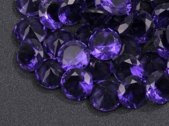 ★パープルカラー キュービックジルコニア ルース 10mm おまとめて大量約25個セット 人工ダイヤモンド ラウンドブリリアントカット Nw68拍卖