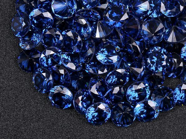 ★ブルーカラー キュービックジルコニア ルース 7mm おまとめて大量約50個セット 人工ダイヤモンド ラウンドブリリアントカット Nw70拍卖