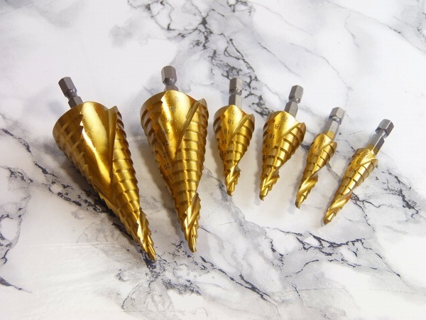 螺旋ステップドリル6本セット★タケノコ スパイラル 鉄工用ドリル刃 工具ドリルビット 電気ドリルキリ インパクトドライバー Bb1xx2拍卖