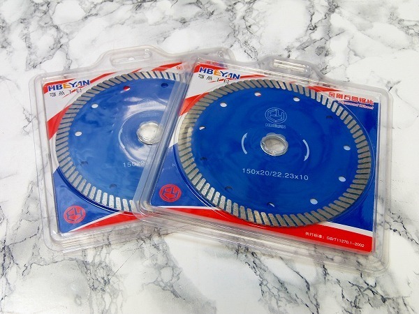 ゆうパケット発送★ダイヤモンドカッター 150mm 2枚セット コンクリートカッター 切断砥石 乾式湿式 ブレード グラインダー Be3拍卖