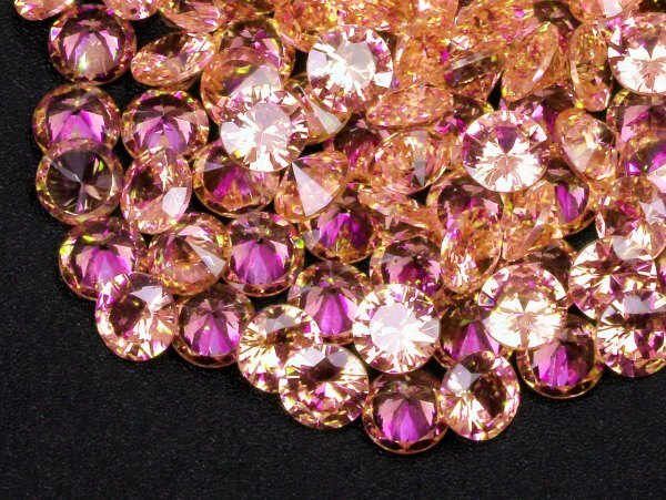 ★シャンパン色 キュービックジルコニア ルース 7mm おまとめて大量約50個セット 人工ダイヤモンド ラウンドブリリアントカット Nw93拍卖