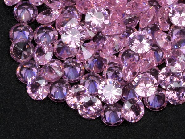 ★ピンクカラー キュービックジルコニア ルース 7mm おまとめて大量約50個セット 人工ダイヤモンド ラウンドブリリアントカット Nw88拍卖
