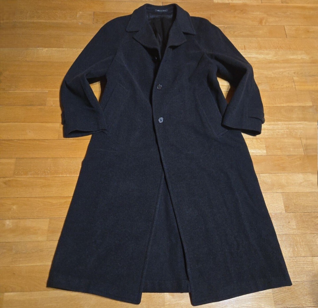 秋冬の素材際立つ★バーニーズニューヨーク 秋冬最高級『メルトンヴァージンウール×カシミヤ』グレー コート46(M-L位)拍卖