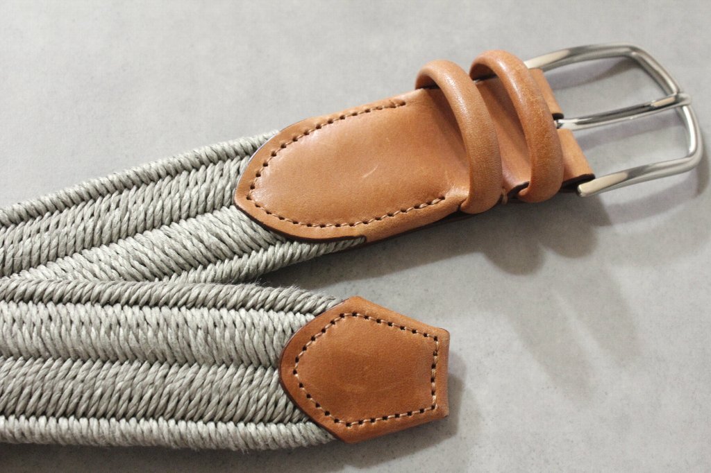 LARDINI★新品 ラルディーニ リネンっぽい素材の伸縮編み込みベルト 80cm メッシュベルト拍卖