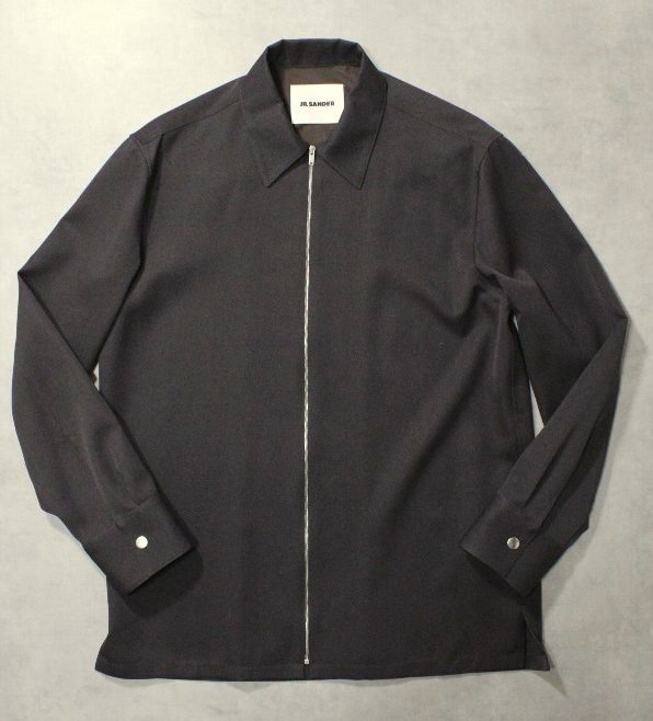 JIL SANDER ★新品16.9万円 ジルサンダー ウールギャバジン素材のジップアップシャツブルゾン チョコブラウン 39拍卖