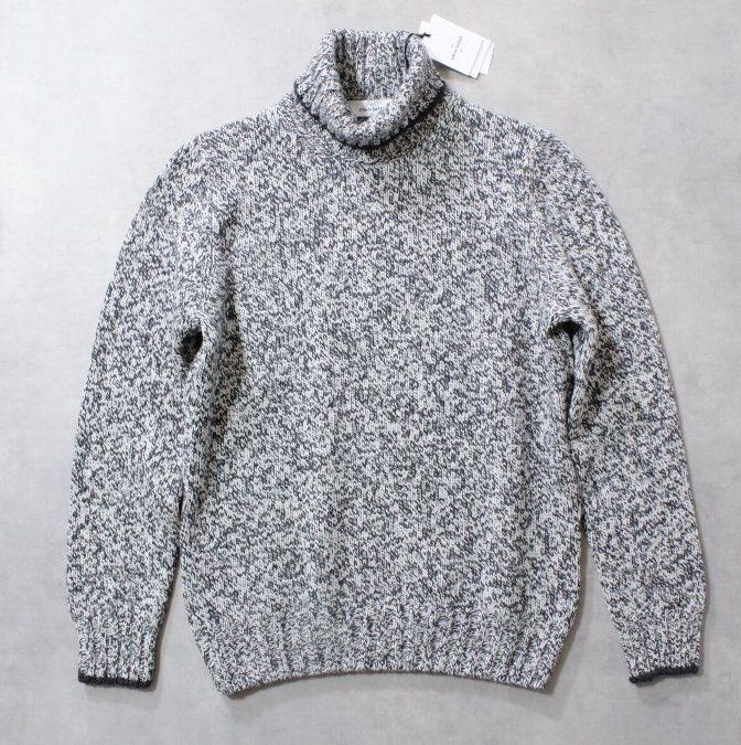 GRAN SASSO★新品4.5万円程度 グランサッソ 極上ソフトタッチのスーパージーロンウールのメランジェタートル 白黒MIX 50拍卖