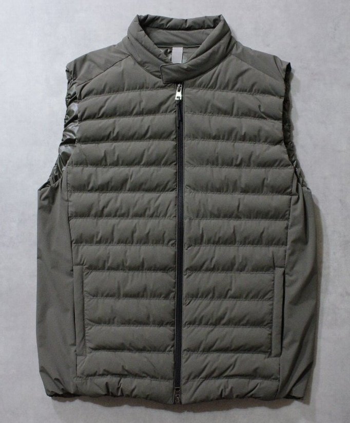 SLOWEAR★新品6.6万円 スローウェア モンテドーロ製 TEKNOSARTORIAL 機能性素材のエコダウンジレ 50 トープ系オリーブカーキ拍卖