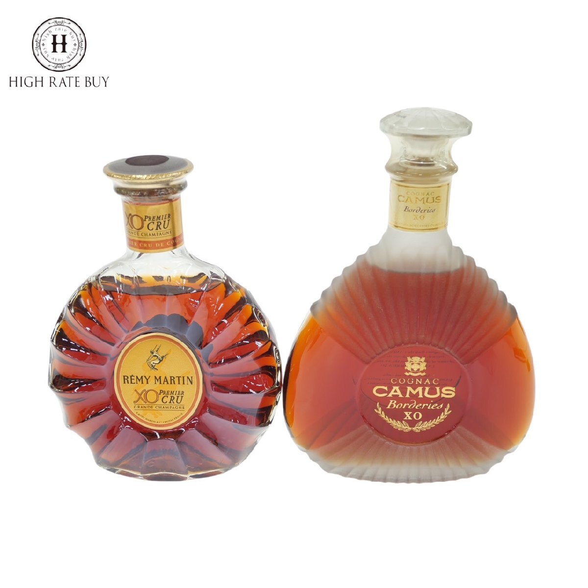 1円スタート 未開栓 お酒 まとめ2点セット REMY MARTIN XO PREMIER CRU CAMUS Borderies XO ブランデー コニャック 古酒 洋酒 箱付き拍卖