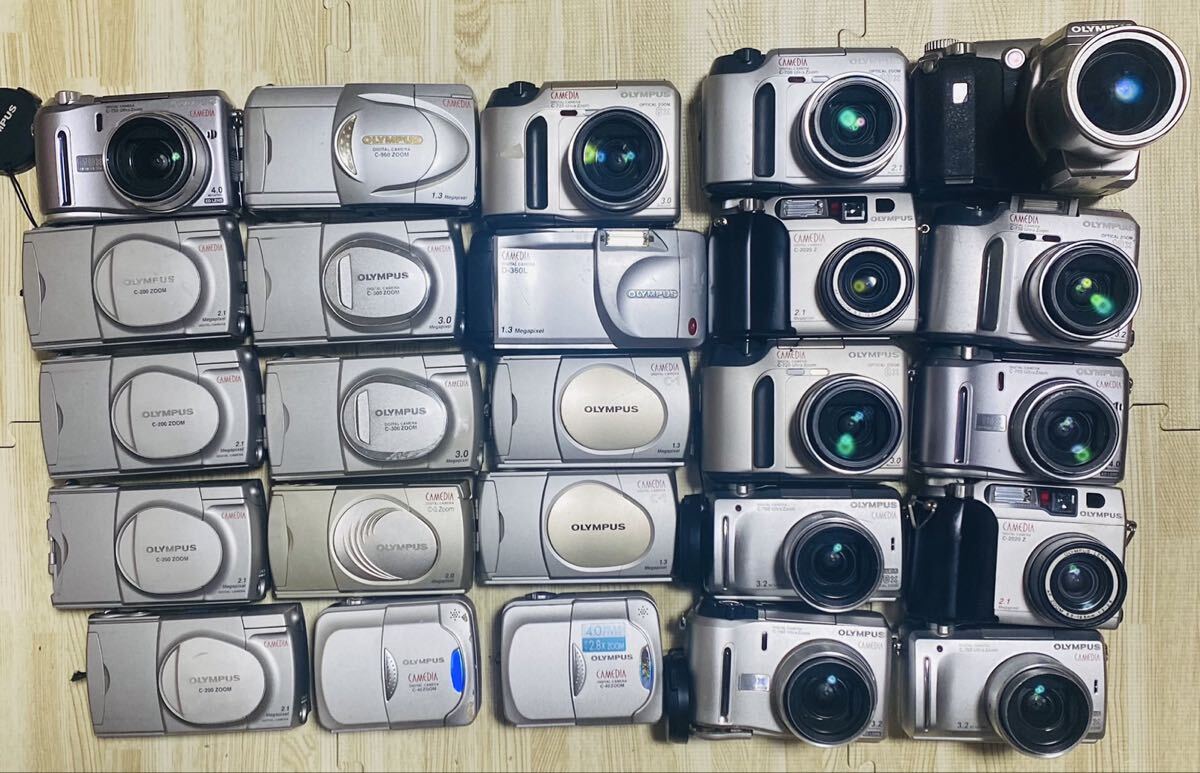 #OLYMPUS デジタルカメラ 25台 現状品 動作未確認 まとめ 1円スタート CAMEDIA オリンパス 拍卖
