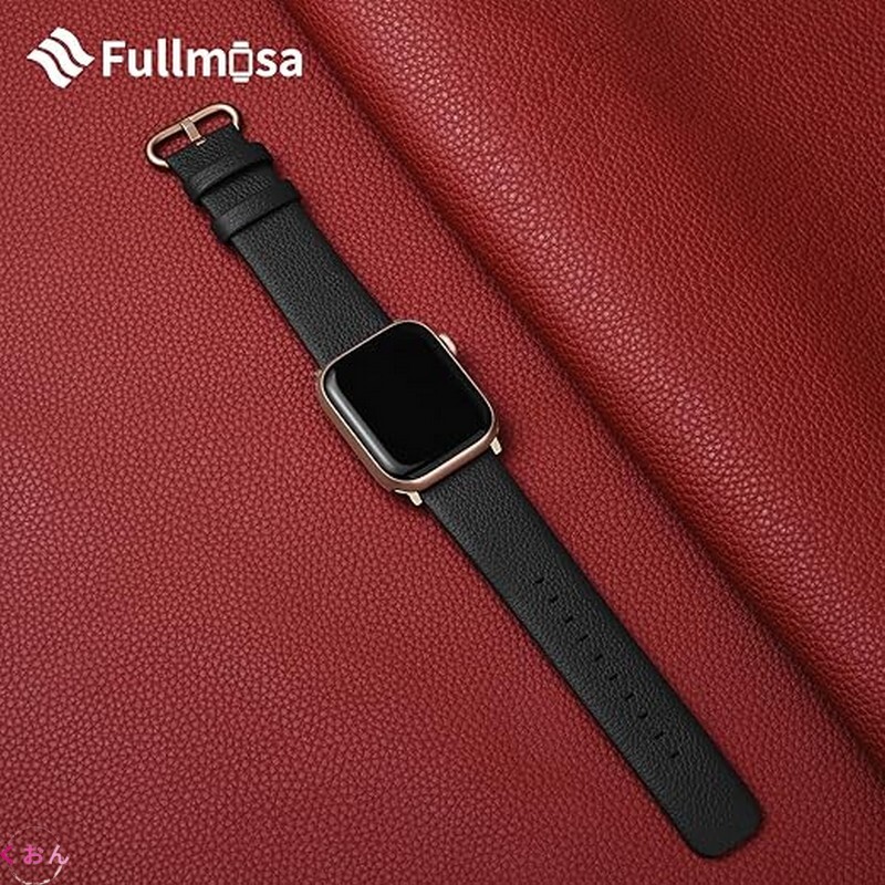 ブラック+ローズゴールドバックル 46mm 高品質 厳選 本革 アップル ウォッチ Apple Watch series 11(2025)/ 10 バンド ベルト拍卖