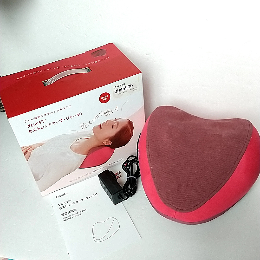 【即決・送料無料】PROIDEA 首ストレッチマッサージャー M1 ピンク×ボルドー 首こり 肩こり 解消グッズ 美品拍卖