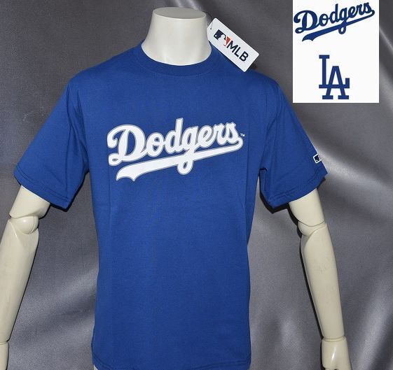 新品 M ロサンゼルス ドジャース MLB 半袖 Tシャツ  大谷翔平 メジャーリーグ tシャツ 綿100% ブルー 青拍卖