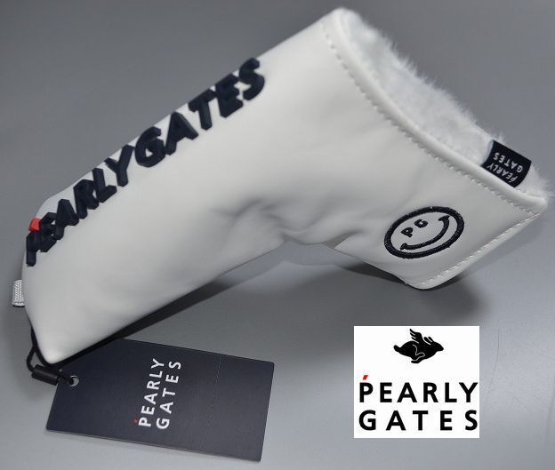 新品 パーリーゲイツ PIN型用パターカバー PEARLY GATES SMILE!SMILE!ホワイト マットカラー ピン ワンタッチマグネット開閉 白拍卖