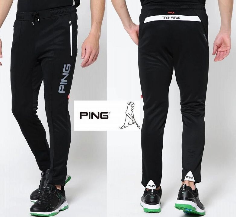 新品 LLサイズ ピン PING APPAREL アドエルムコンパクトニット テーパードパンツ トラックパンツ ブラック 黒 拍卖