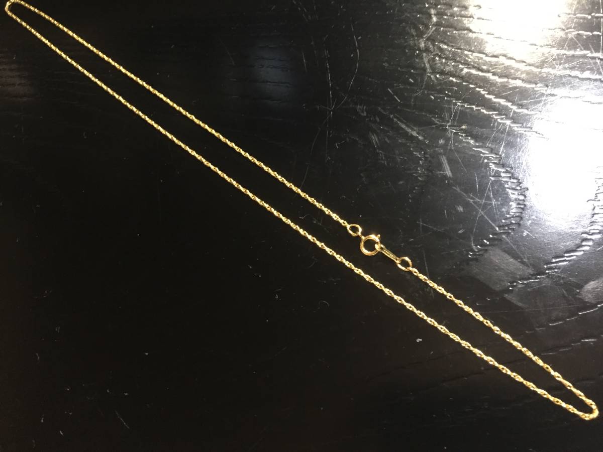 ◎送料無料 14金ゴールドフィルド ロープチェーン45cm 1.3㎜幅拍卖