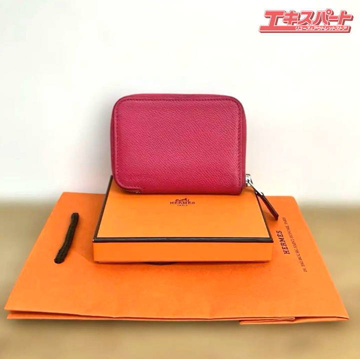 エルメス HERMES アザップ ピンク A刻印 レザー コインケース 財布 外箱等付き ミスマ店拍卖