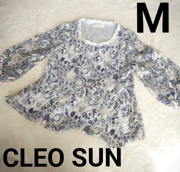℃ CLEO SUN クレオ サン レース プルオーバー M ブルー系 レース拍卖