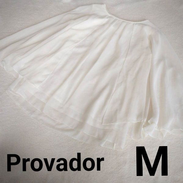 □ QVC Provador 麻布プロバドール シフォン トップス M 白 レディース拍卖