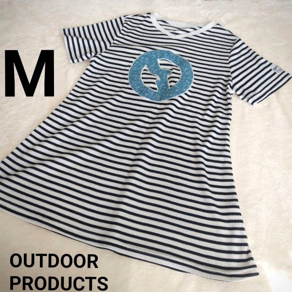 ℃ OUTDOOR PRODUCTS マリン ボーダー トップス M 半袖 パイル地風拍卖